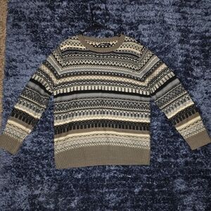 Men's Patterned Sweater - Brown, Black, Gray